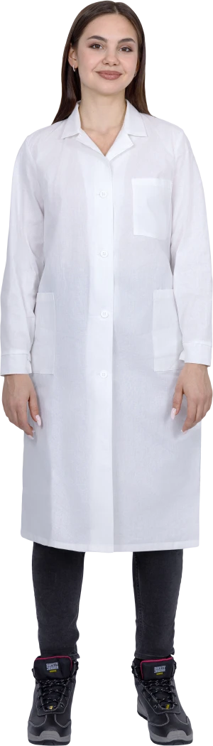 Халат БЯЗЬ женский от ОПЗ, белый Хал 002