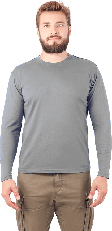 Футболка длинный рукав серая 160 г/м2 Бел 053.05