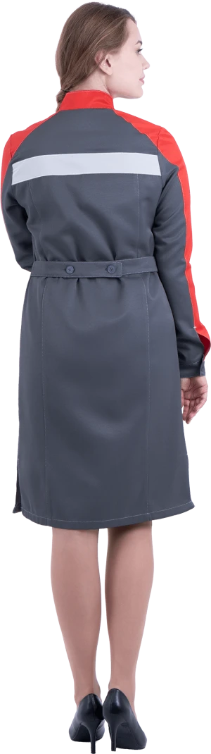 Халат РОУД летний, серый-красный, женский Хал 745