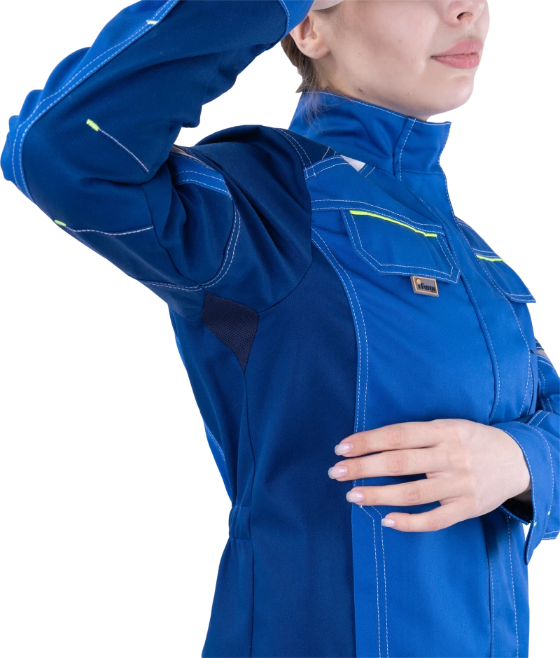 Куртка женская ТУРБО SAFETY от механических воздействий и ОПЗ, василек/синий Кур 691