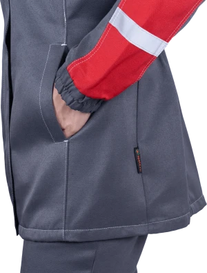 Костюм РОУД летний, серый-красный, женский (Куртка+брюки) Кос 790