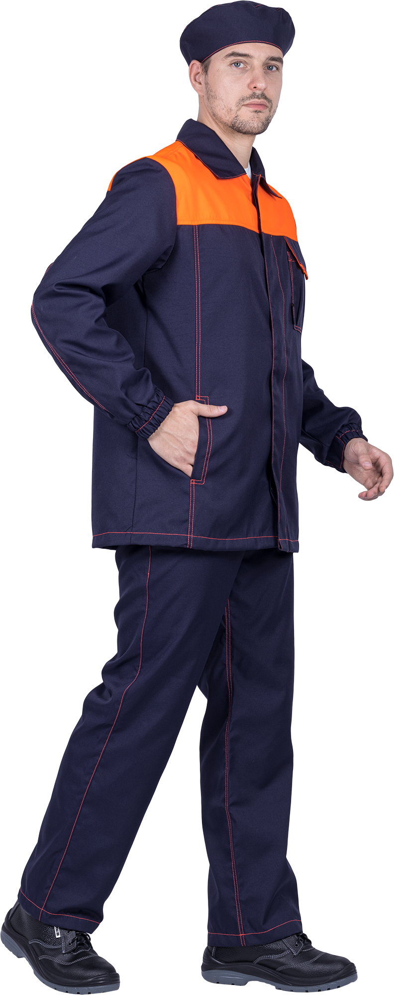 Костюм мужской ХИМОС (куртка, брюки, берет) от растворов кислот и щелочей, механических воздействий